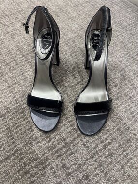 Rene caovilla dark grey velvet/satin sandal